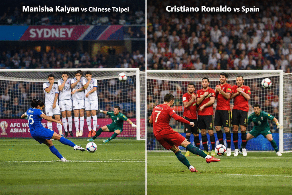 Manisha Kalyan Free-Kick Goal Compared to Cristiano Ronaldo
