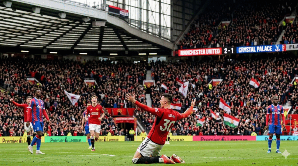 Benjamin Sesko scored a goal as Manchester United beat Crystal Palace 2-1