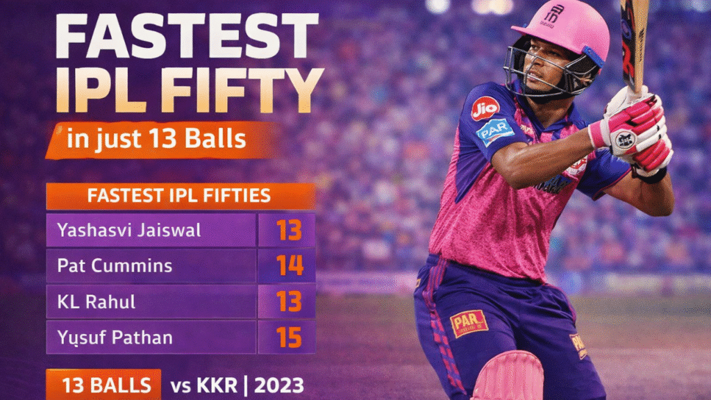IPL Fastest Fifties 2008 to 2026 Yashasvi Jaiswal's record-breaking IPL fifty