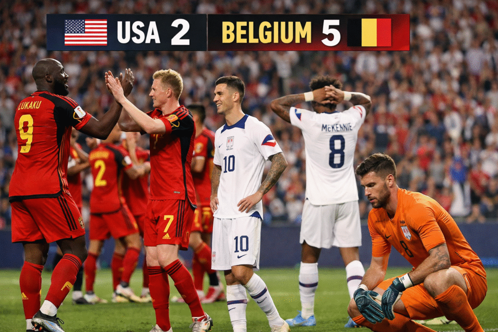 United States Thrashed 5-2 by Belgium
